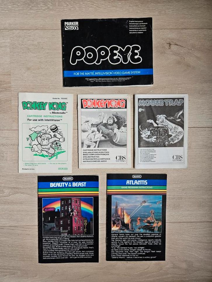 Handleidingen: Donkey Kong, Popeye, Mouse Trap, Spelcomputers en Games, Games | Atari, Ophalen of Verzenden