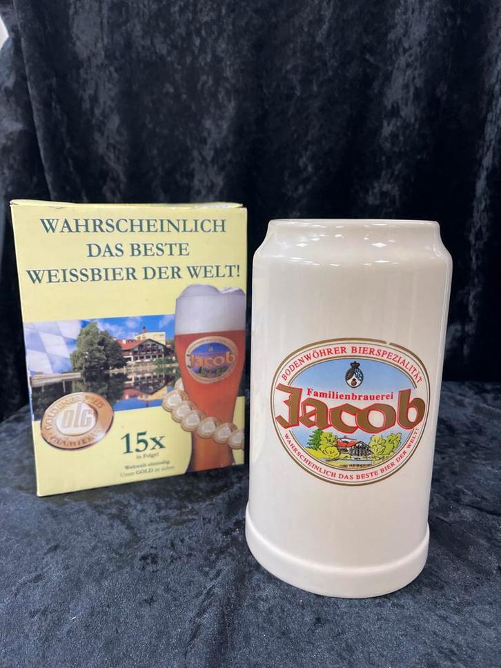 Bierpul Familienbrauerei Jacob - Bodenvöhrer Bierspezialität, Verzamelen, Porselein, Kristal en Bestek, Zo goed als nieuw, Glas of Glazen