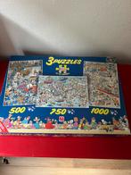 Te koop: Jan van Haasteren. Een 3 in 1 puzzel., Ophalen, 500 t/m 1500 stukjes, Gebruikt