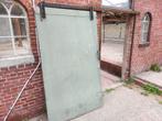Kleine schuifdeur met rail, frame met staalplaat, Ophalen, Gebruikt, IJzer
