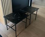 2 bijzettafeltjes met marmeren blad, Ophalen, Minder dan 45 cm, Minder dan 55 cm, Hotel chic