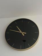 Zwarte klok met goud, Huis en Inrichting, Woonaccessoires | Klokken, Ophalen, Zo goed als nieuw, Wandklok