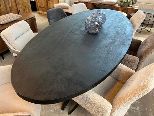 Magazijn leegverkoop eettafel ovaal zwart Mangohout Matrix, Huis en Inrichting, Woonaccessoires | Overige, Nieuw, Ophalen of Verzenden