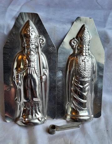 Oude dubbele chocoladevorm: Sinterklaas (19 cm hoog !) beschikbaar voor biedingen
