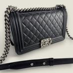 Chanel old medium Boy zwart lamsleer origineel, Overige merken, Gebruikt, Zwart, Ophalen of Verzenden