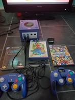Nintendo GameCube Paars + 2 Controllers + Games, Gebruikt, Met 2 controllers, Ophalen of Verzenden, Paars