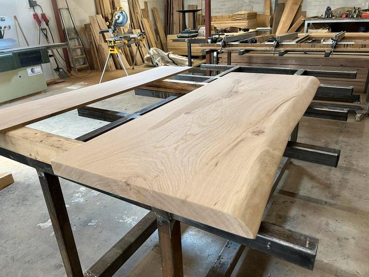 Eiken boomstamdelen te koop. 52/40 mm dikte. 240/250 cm lang, Doe-het-zelf en Verbouw, Hout en Planken, Nieuw, Plank, Eiken, 200 tot 250 cm