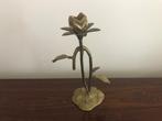Mooie koperen kandelaar bloem roos, Ophalen of Verzenden, Koper of Brons