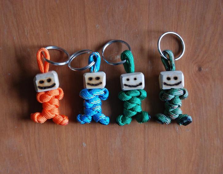 Sleutelhanger poppetje met houten hoofd, Verzamelen, Sleutelhangers, Nieuw, Knuffel of Figuurtje, Ophalen of Verzenden
