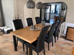 Massief eiken houten tafel met 6 stoelen, Huis en Inrichting, Complete inboedels, Ophalen