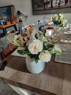 Riviera maison vaas met kunstbloemen, Overige kleuren, Ophalen of Verzenden, Minder dan 50 cm, Glas