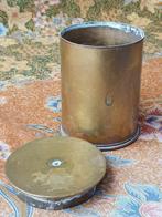 Mooi antiek doosje uit Engeland van twee hulzen 10,7 cm., Antiek en Kunst, Ophalen of Verzenden, Koper