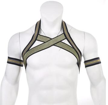 Heren gouden borst harnas met armbanden / borstharnas club beschikbaar voor biedingen