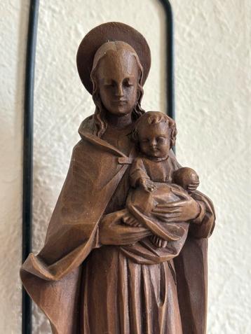 Houten style Beeld Maria met Kind beschikbaar voor biedingen