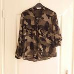 Voile legergroen print blouse, Ophalen of Verzenden, Zo goed als nieuw, Maat 38/40 (M), Groen