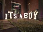 "Its a Boy" Exclusieve Licht Letters Verhuur, Ophalen, Zo goed als nieuw, Licht