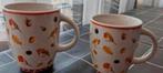 Twee Bekers Theo met Roodborstjes opdrukken, Huis en Inrichting, Ophalen of Verzenden, Zo goed als nieuw