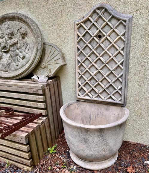 * Franse wandfontein muurfontein waterbak tuinbak fontein, Tuin en Terras, Tuinwanddecoratie, Zo goed als nieuw, Ophalen