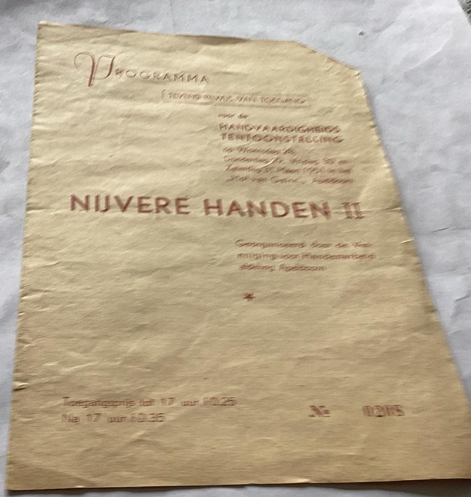 Apeldoorn 1951 nijvere handen met adv van Talens. 4blz, Ophalen of Verzenden, Zo goed als nieuw, Overige typen