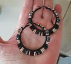 Hippie Chique Oorbellen Medium Zwart Gold Zilver, Hangers, Verzenden, Zwart, Nieuw