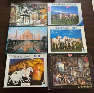 6x Puzzel 1000 stukjes beschikbaar voor biedingen