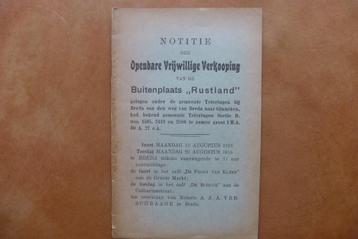 Buitenplaats Rustland Breda. Teteringen. Zeldzaam.1907.Uniek beschikbaar voor biedingen