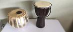 Bruine houten Djembe trommel metalen, Muziek en Instrumenten, Ophalen of Verzenden, Zo goed als nieuw, Trommel
