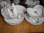 prachtige kop en schotels koffie en thee viooltjes, Ophalen of Verzenden, Zo goed als nieuw, Porselein, Kop en/of schotel