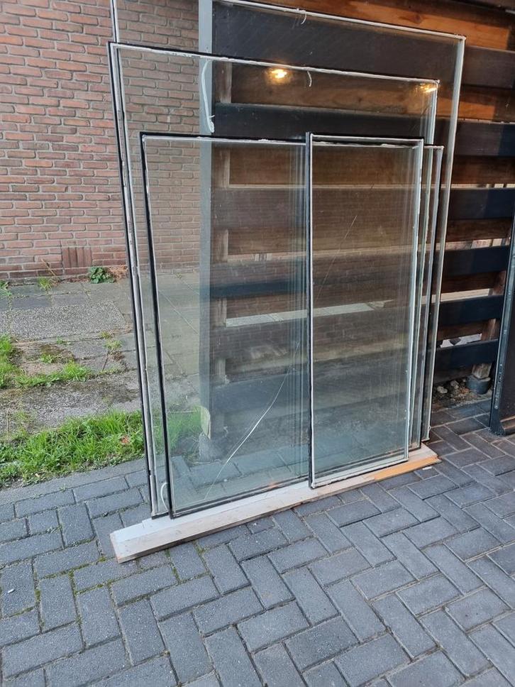 Diverse Gebruikte Ramen, Doe-het-zelf en Verbouw, Glas en Ramen, Gebruikt, Gevelraam of Ruit, 120 tot 160 cm, 80 tot 120 cm, Dubbelglas