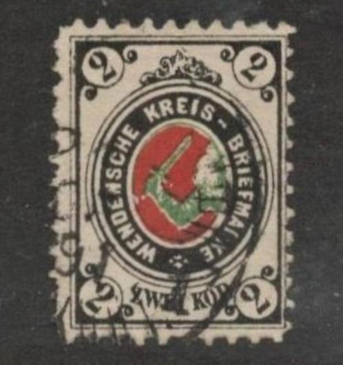 1884 2-k WENDEN tsaristische-Russische-post in LITOUWEN, Postzegels en Munten, Postzegels | Europa | Rusland, Gestempeld, Ophalen of Verzenden