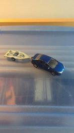 Peugeot blauwe auto 407 met aanhanger majorette, Ophalen, Zo goed als nieuw