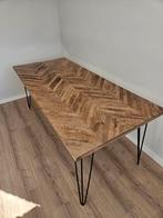 Eettafel 200 cm Mango Visgraat, Ophalen, 200 cm of meer, 50 tot 100 cm, Zo goed als nieuw
