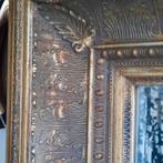 antieke vintage grote goudachtige zware dikke spiegel, Antiek en Kunst, Ophalen, Rechthoekig