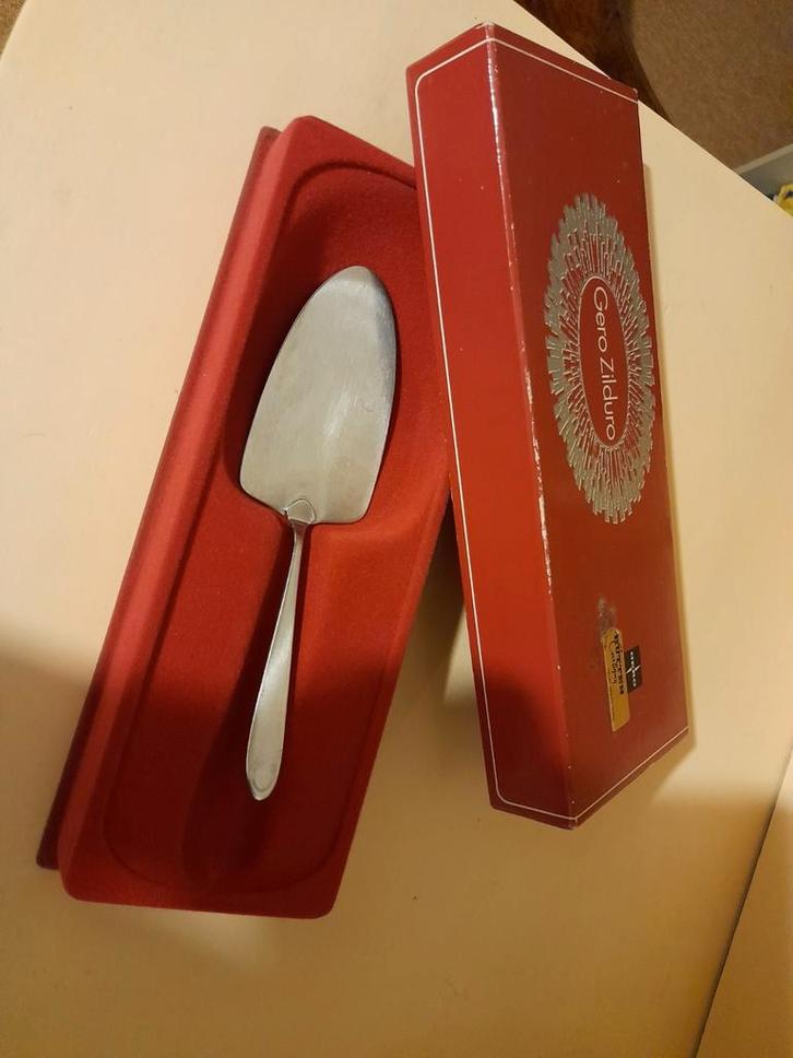 Gero Zilmeta Taartschep in Originele Doos, Antiek en Kunst, Antiek | Bestek, Ophalen of Verzenden