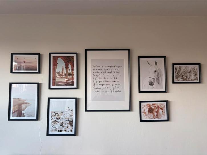 Ikea knoppang 8 lijsten in verschillende maten zwart, Huis en Inrichting, Woonaccessoires | Lijsten, Zo goed als nieuw, Minder dan 50 cm