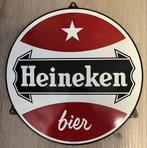 Emaille Bord Heineken Puntgaaf 37cm, Verzamelen, Merken en Reclamevoorwerpen, Ophalen of Verzenden, Gebruikt, Reclamebord
