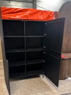 Wandkast mangohout zwart 120x40x180, Ophalen, Met deur(en), Overige materialen, Nieuw