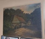 Olieverf schilderij Watermolen bosrijk landelijk gelegen is, Antiek en Kunst, Ophalen of Verzenden