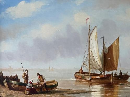 Johannes Eerdmans, bomschuiten voor het strand, Antiek en Kunst, Kunst | Schilderijen | Klassiek, Ophalen