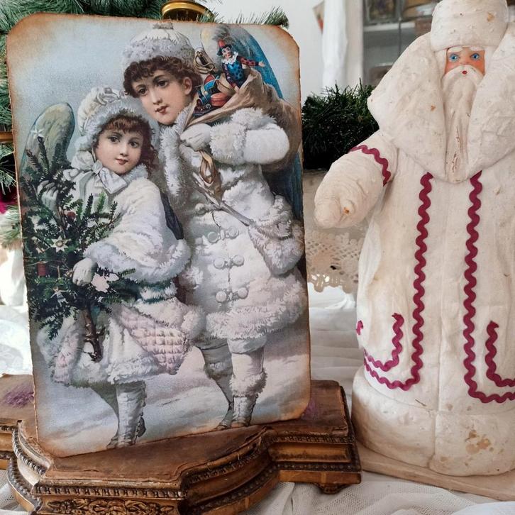 🌲2 Victoriaanse kerst engelen🌲, Antiek en Kunst, Curiosa en Brocante, Verzenden