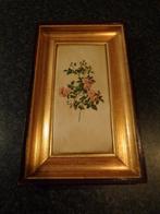 schilderijtje bos bloemen op zijde, Antiek en Kunst, Ophalen of Verzenden