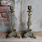 2 Mooie oude brocante koperen kandelaar kerkkandelaar Etage3, Huis en Inrichting, Gebruikt, ., Ophalen of Verzenden, .