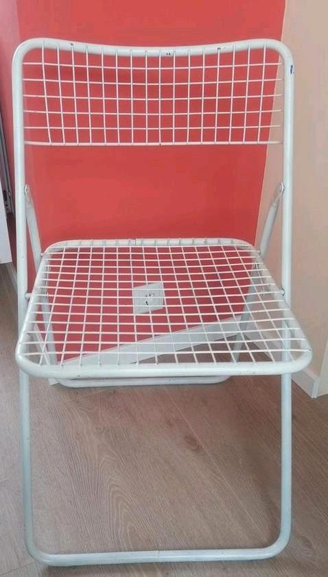 Ikea Ted Net / Rappen klapstoel wit - Niels Gammelgaard, Huis en Inrichting, Stoelen, Gebruikt, Eén, Wit, Ophalen of Verzenden