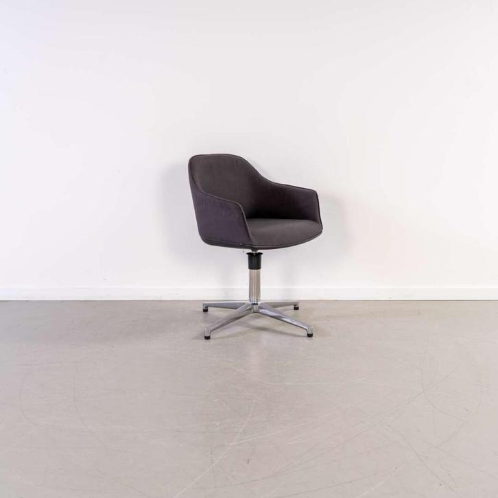 16x Vitra Softshell Bureaustoel Donkergrijs Stof – Alu, Huis en Inrichting, Bureaustoelen, Zo goed als nieuw, Bureaustoel, Ophalen of Verzenden