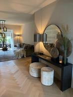 Luxe Designer Spiegel zwart rond aluminiumlijst 100x100 cm, Huis en Inrichting, Ophalen, 100 tot 150 cm, Rond, Nieuw