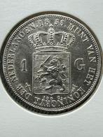 Gulden 1853/1 Willem III, 1 gulden, Koning Willem III, Zilver, Ophalen of Verzenden