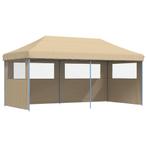 Partytent inklapbaar pop-up met 3 zijwanden beige, Opvouwbaar, Partytent, Minder dan 4 meter, Nieuw