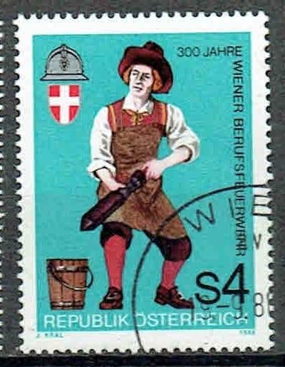 Oostenrijk 1986 Brandweer Wenen 300 jaar, Verzenden, Gestempeld, Overige thema's