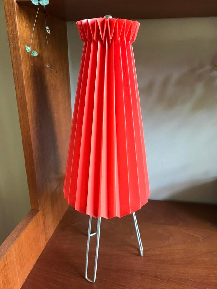 Retro tafellamp / plissé lamp tripod BULLET (2x!) ❤️ ❤️, Huis en Inrichting, Lampen | Tafellampen, Gebruikt, Minder dan 50 cm