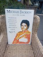 Emaille bord Michael Jackson in kleur, Verzamelen, Muziek, Artiesten en Beroemdheden, Ophalen of Verzenden, Gebruikt, Poster, Artwork of Schilderij